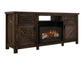 Dutton - Wall Unit With Electric Fireplace Insert - Brown