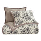 Lyla - Twin Reversible Floral Print Quilt Set (Set of 2) - White / Brown