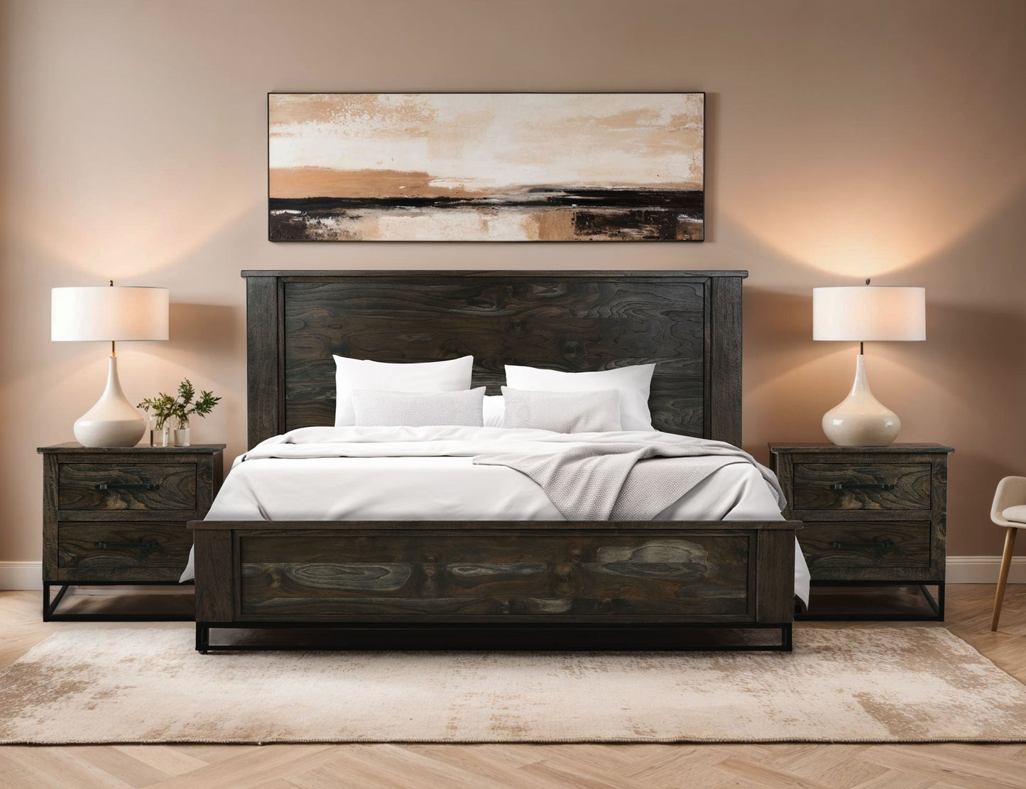 Teak - Nightstand - Oil Black