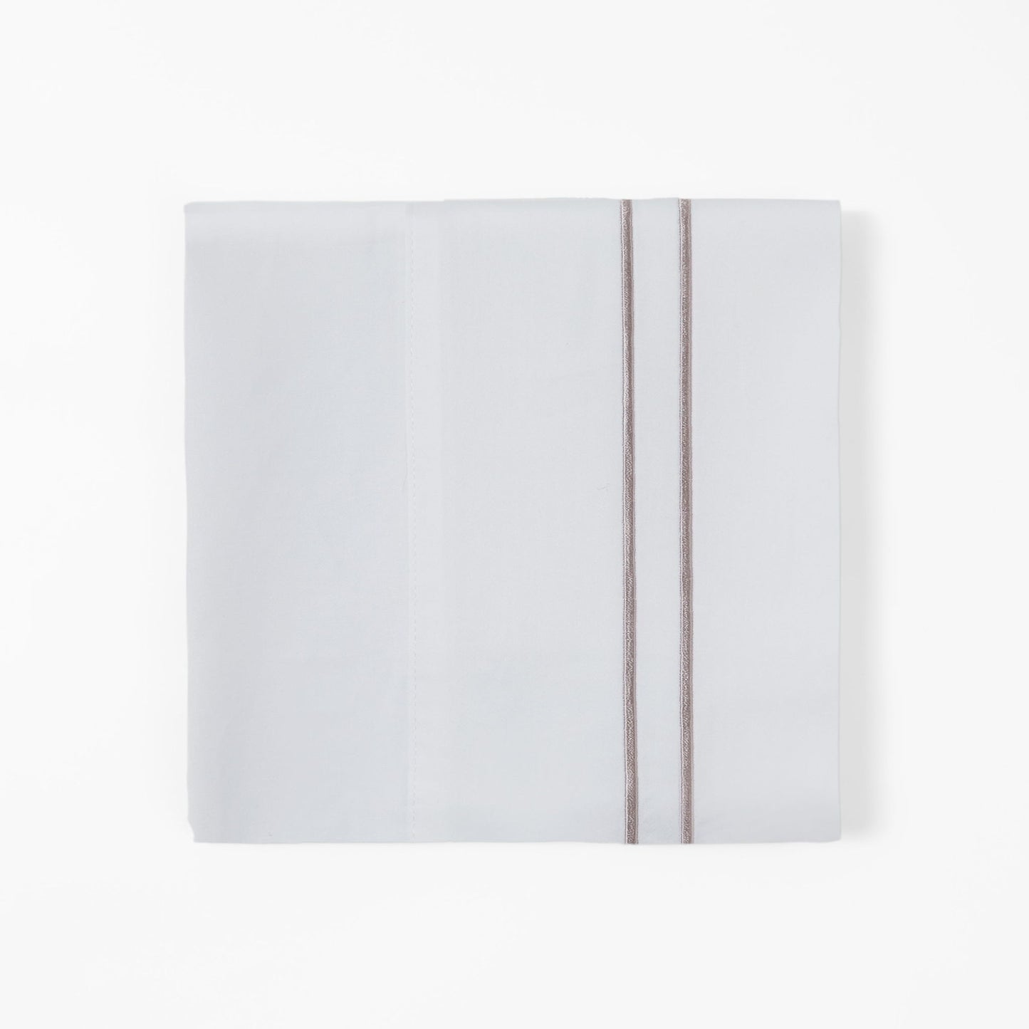 Stripe Sheet - King 350TC Embroidered Stripe Sheet Set (Set of 4) - White / Taupe