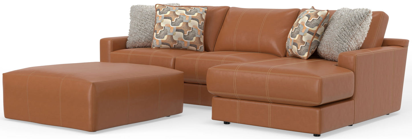 Minori - Italian Leather Sofa / Chaise And Cocktail Ottoman