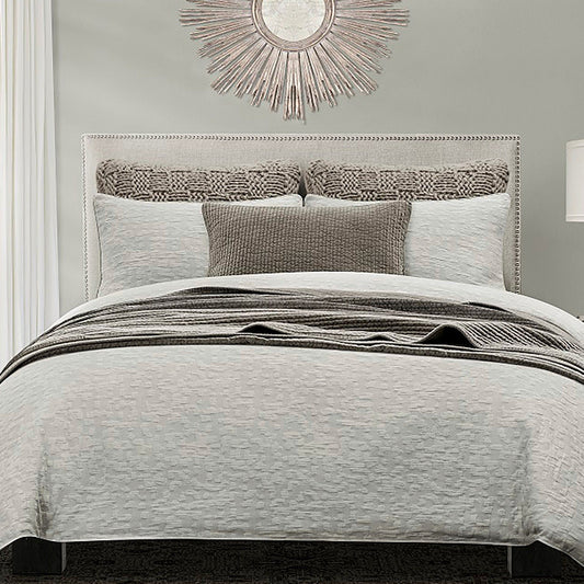 Porto Matelasse - Queen Duvet Cover Set (Set of 3) - Light Taupe
