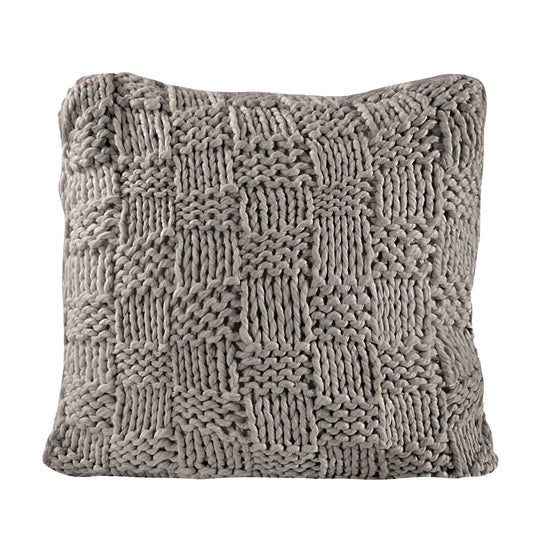 Chess Knit - Euro Pillow - Taupe