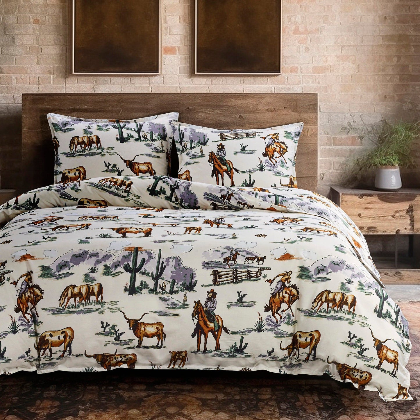Ranch Life - Queen Reversible Comforter Set (Set of 3) - Duffle Bag