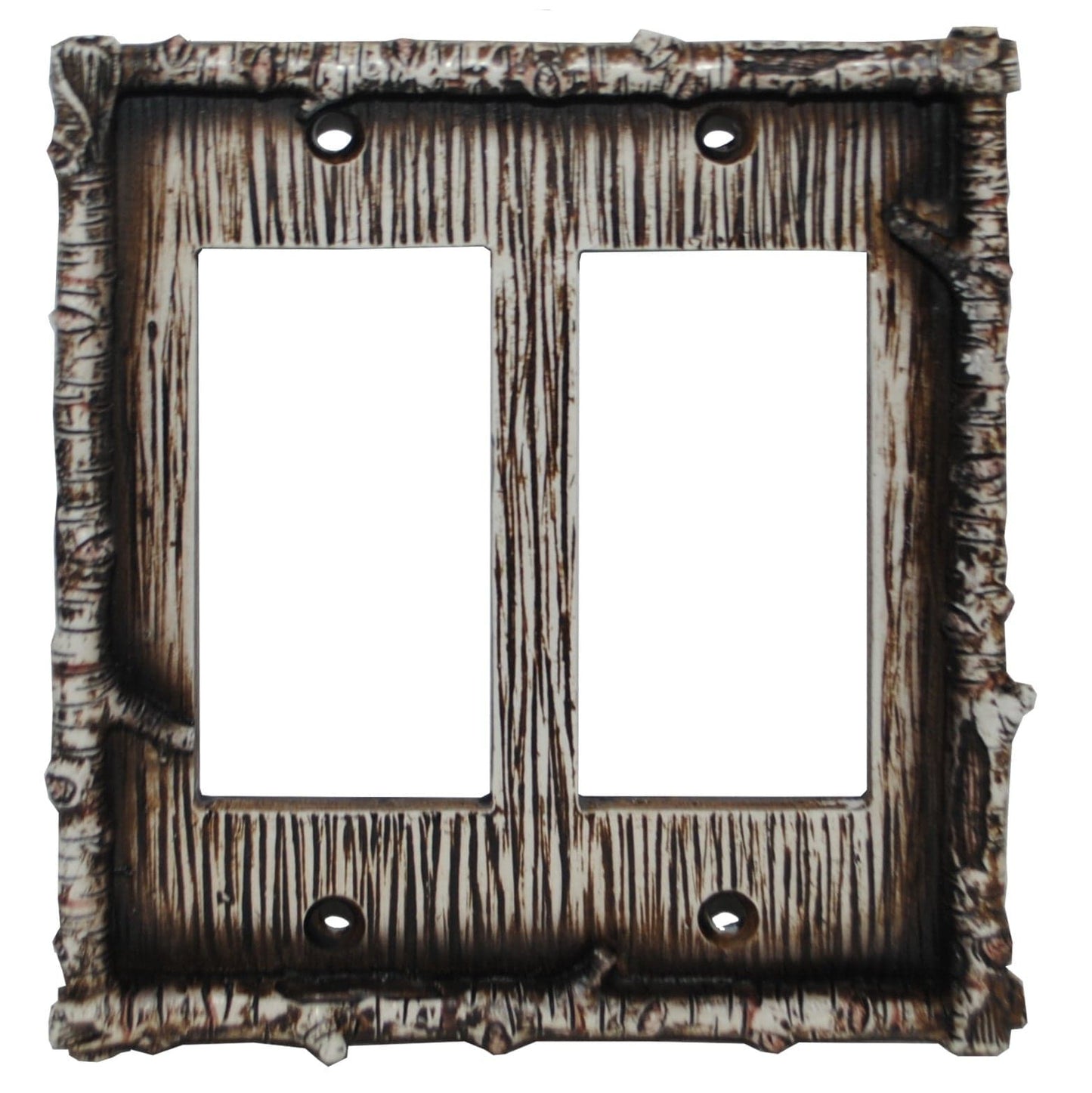 Birch Twig Switch Plate - 5" x 5" Birch Twig Double Rocker Wall Switch Plate  - Multi