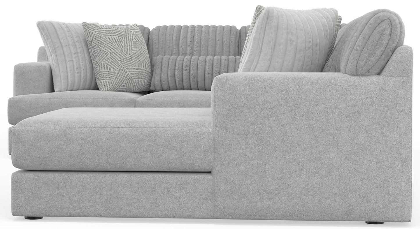 Logan - Upholstered Sectional With Comfort Coil Seating And Accent Pillows Included