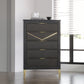 Symmetry - 5 Drawer Chest - Charcoal