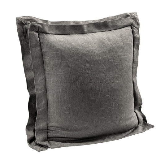 Luna - Double Flanged Washed Linen Pillow - Slate