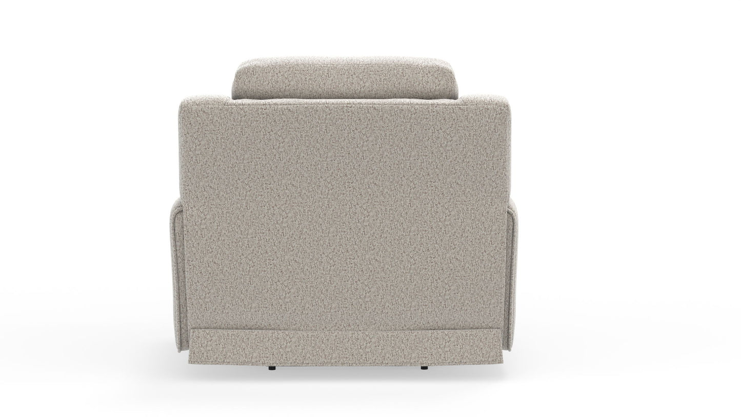 Micah - Power Headrest Power Deep Seat Lay Flat Recliner - Oatmeal