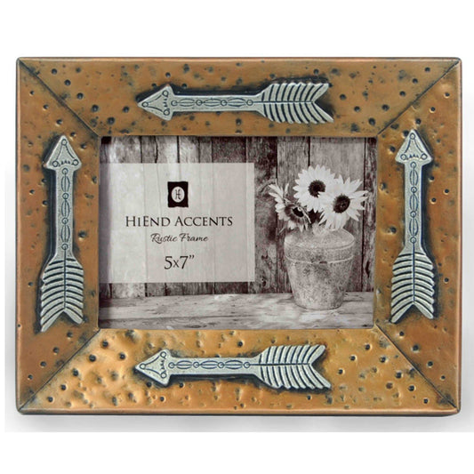 Picture Frame - 5" x 7" Picture Frame With Arrows  - Gold
