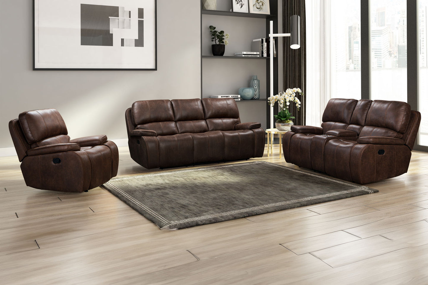 Brookings - Power Lift Recliner With Heat & Massage - Brown