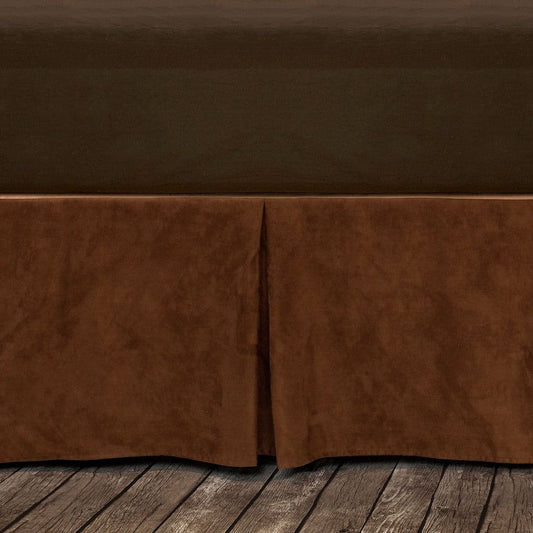 Copper Suede - Twin Faux Suede Bed Skirt - Copper