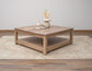 Natural Parota - Square Cocktail Table - Brown Cappuccino