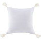 Luna - Washed Linen Tasseled Square Pillow - White