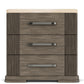 Sariel - Stone Top 3 Drawer Nightstand - Dark Brown