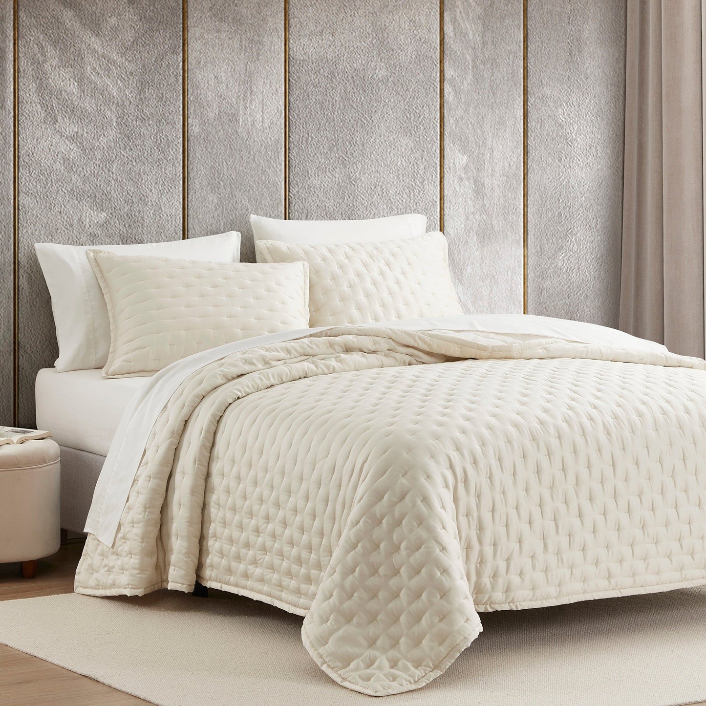 Lyocell - King Eucalyptus Quilt Set (Set of 3) - Ivory