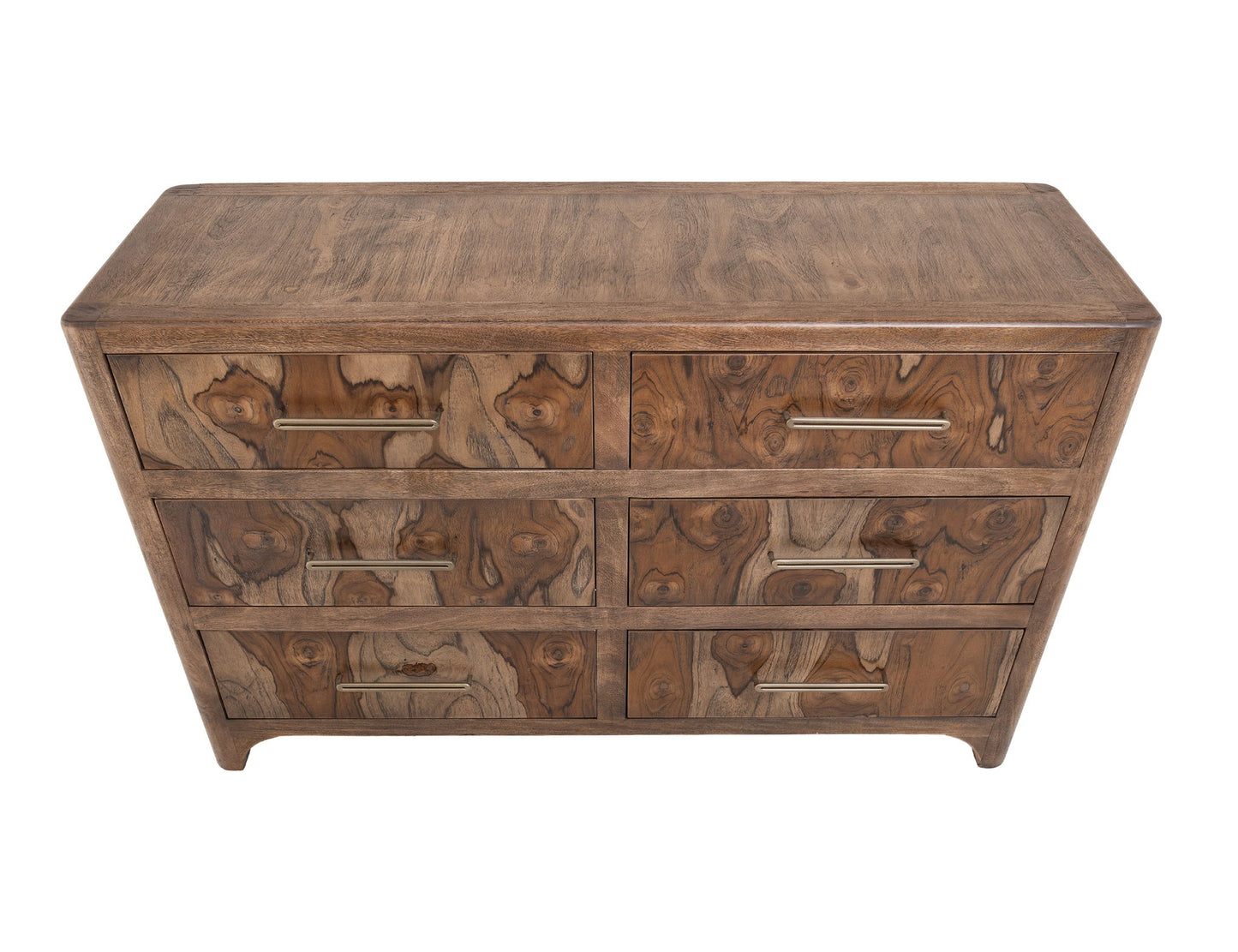 Praga - 6-Drawer Dresser - Almond / Barrel Brown