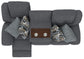Trifecta - Sofa With 3 Recliners and Drop Down Table