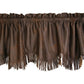 Rustic Barbwire - Fringed Antiqued Faux Suede Valance - Brown