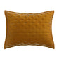 Stella - Faux Silk Velvet Pintuck Euro Pillow Sham - Saffron