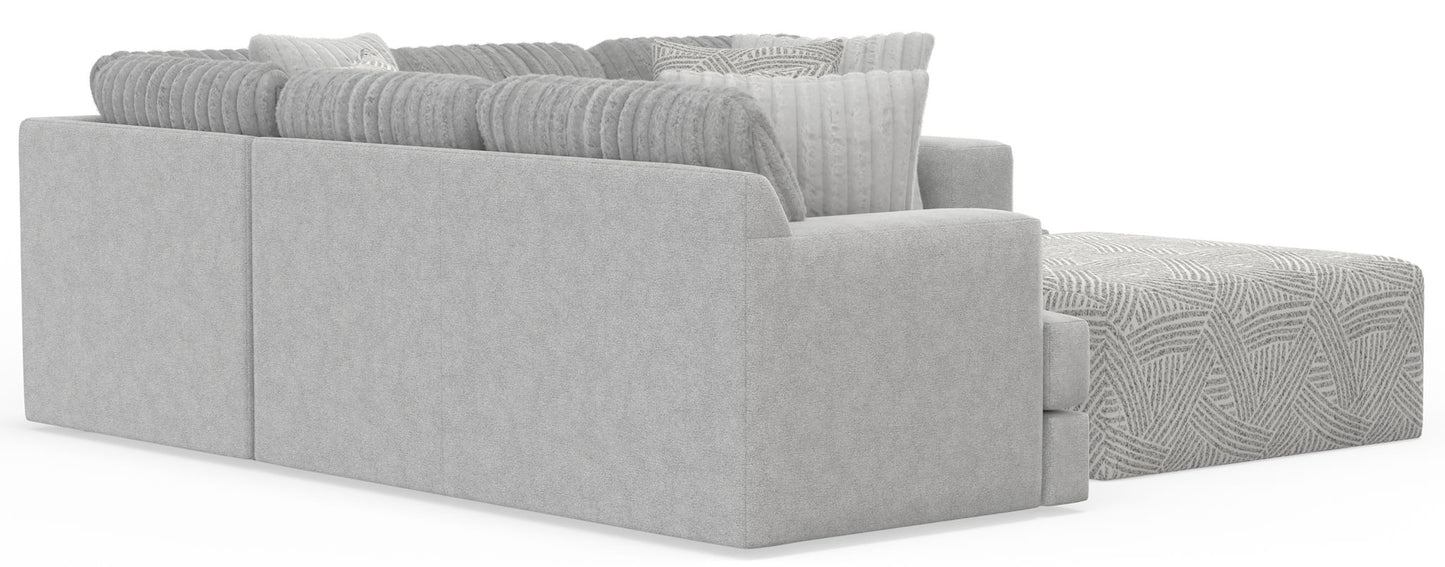 Logan - Upholstered Sectional With Comfort Coil Seating - 46" Cocktail Ottoman And Accent Pillows Included