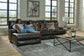 Como - 3 Piece Italian Leather Match Reclining Sectional