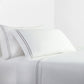 Stripe Sheet - King 350TC Embroidered Stripe Sheet Set (Set of 4) - White / Gray