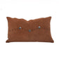Western Suede Pillow - Western Suede Antique Silver Concho & Studded Lumbar Pillow - Tobacco