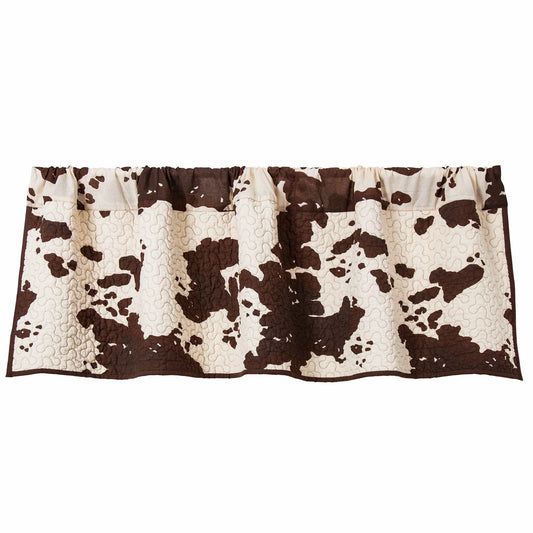 Elsa Cowhide - Reversible Quilted Valance - Chocolate