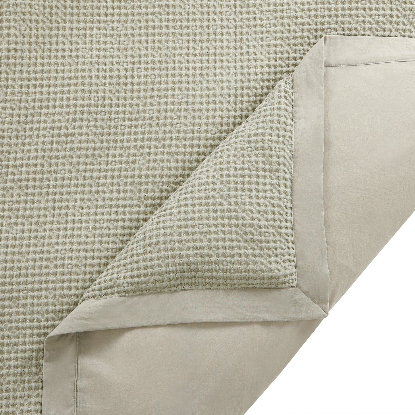 Stonewashed Cotton Waffle Weave - King Duvet Cover Set (Set of 3) - Light Tan