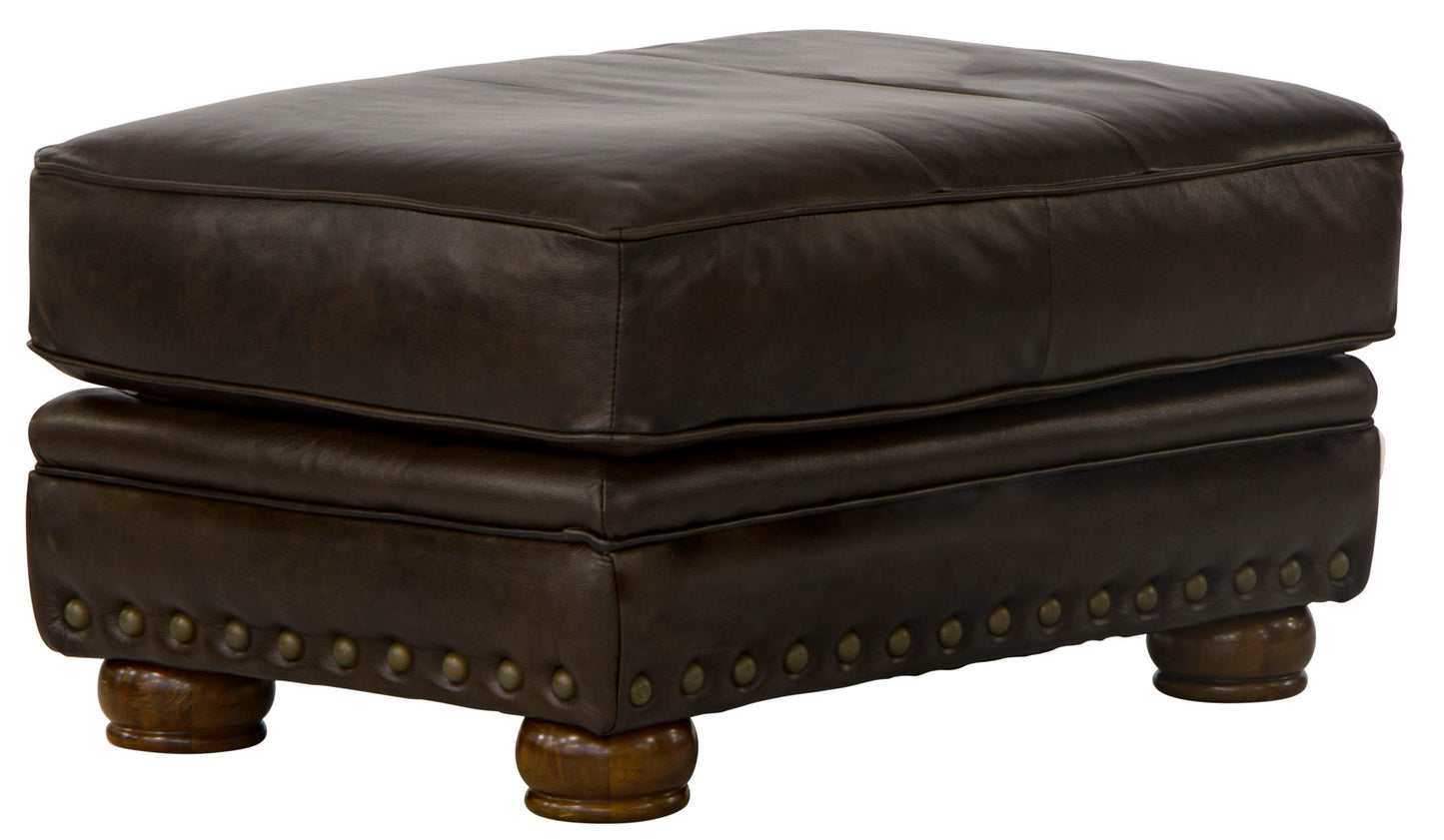 Roberto - Leather Ottoman - Cocoa
