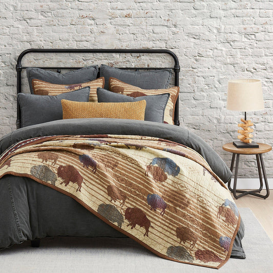 Home On The Range - King Reversible Quilt Set (Set of 3) - Tan
