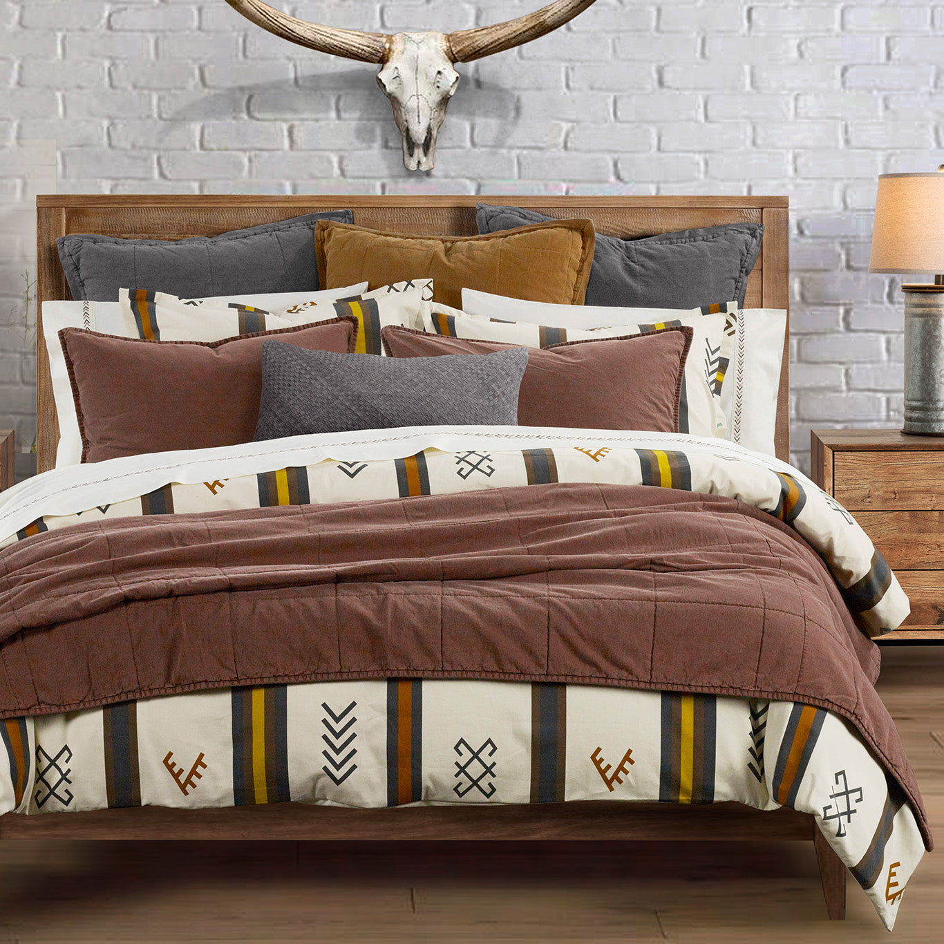 Toluca Canvas - King Duvet Cover Set (Set of 3) - Multi Color