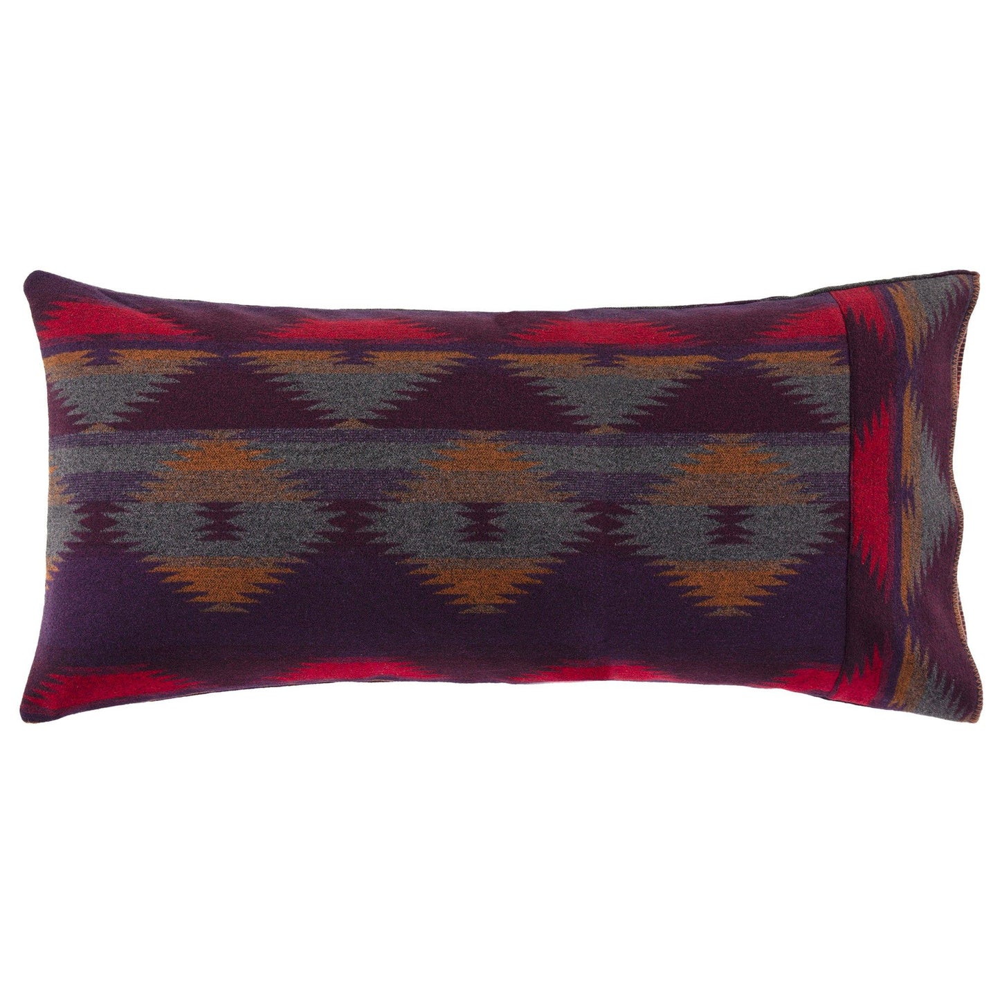 Gila - 20" x 40" Wool Blend Self Cuff Pillowcase - Multi Color