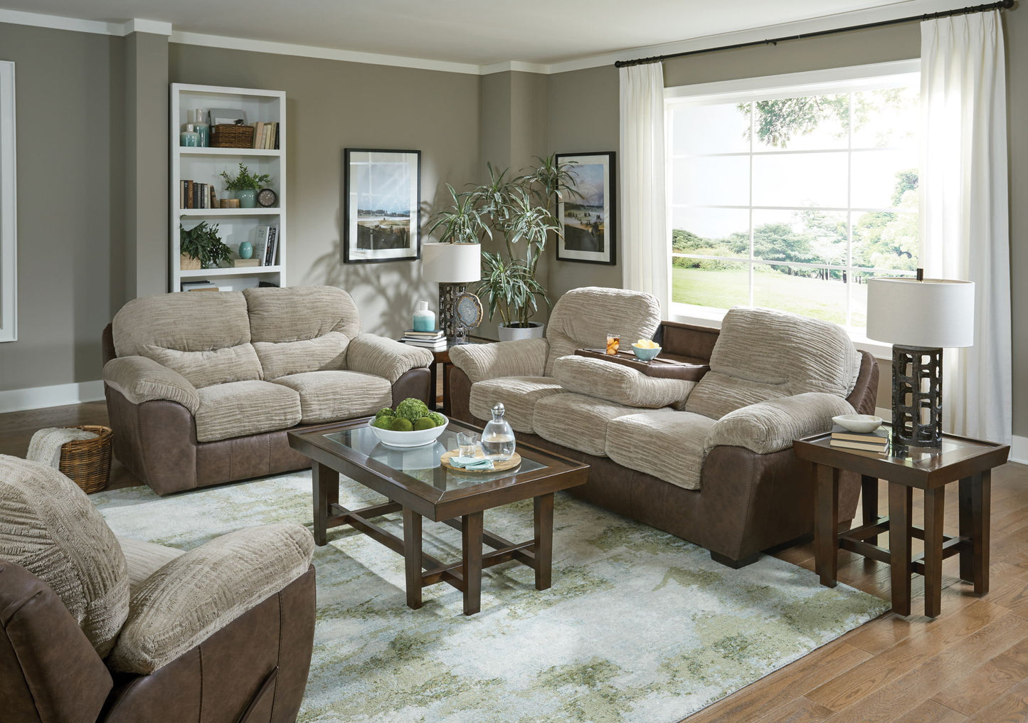 McMahon - Sofa With Drop Down Table - Bark
