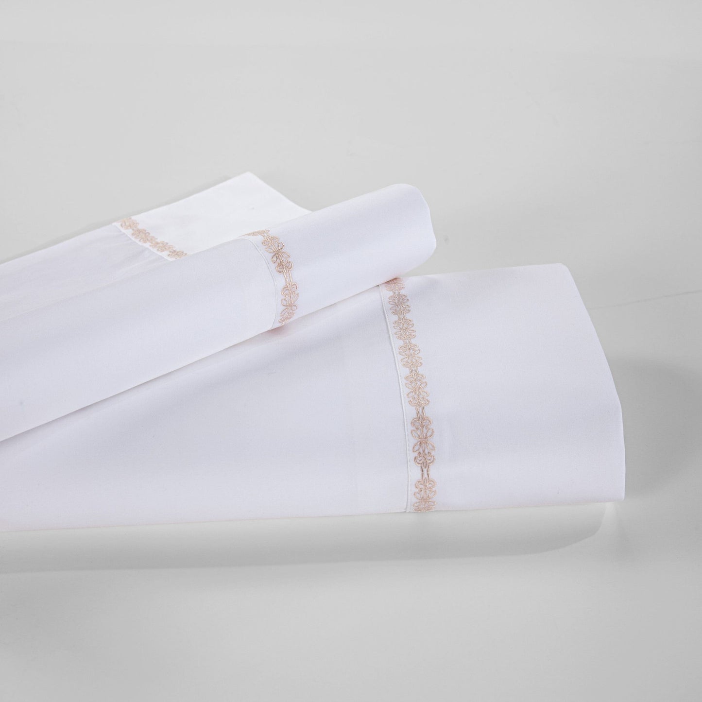 Laurel Sheet - Twin 350TC Laurel Embroidered Border Sheet Set (Set of 3) - Blush