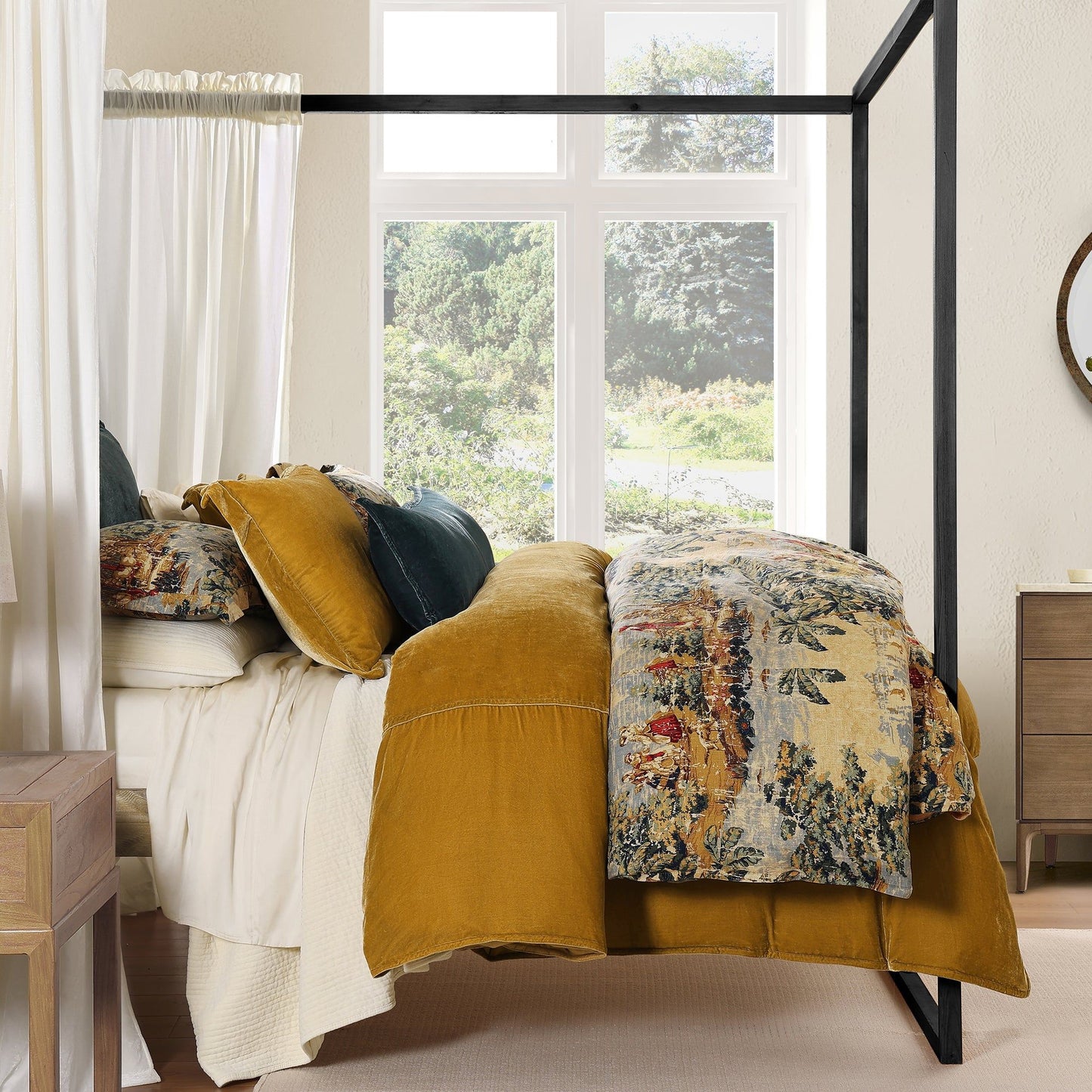Provence - Queen Washed Linen Comforter Set (Set of 3) - Multi Color