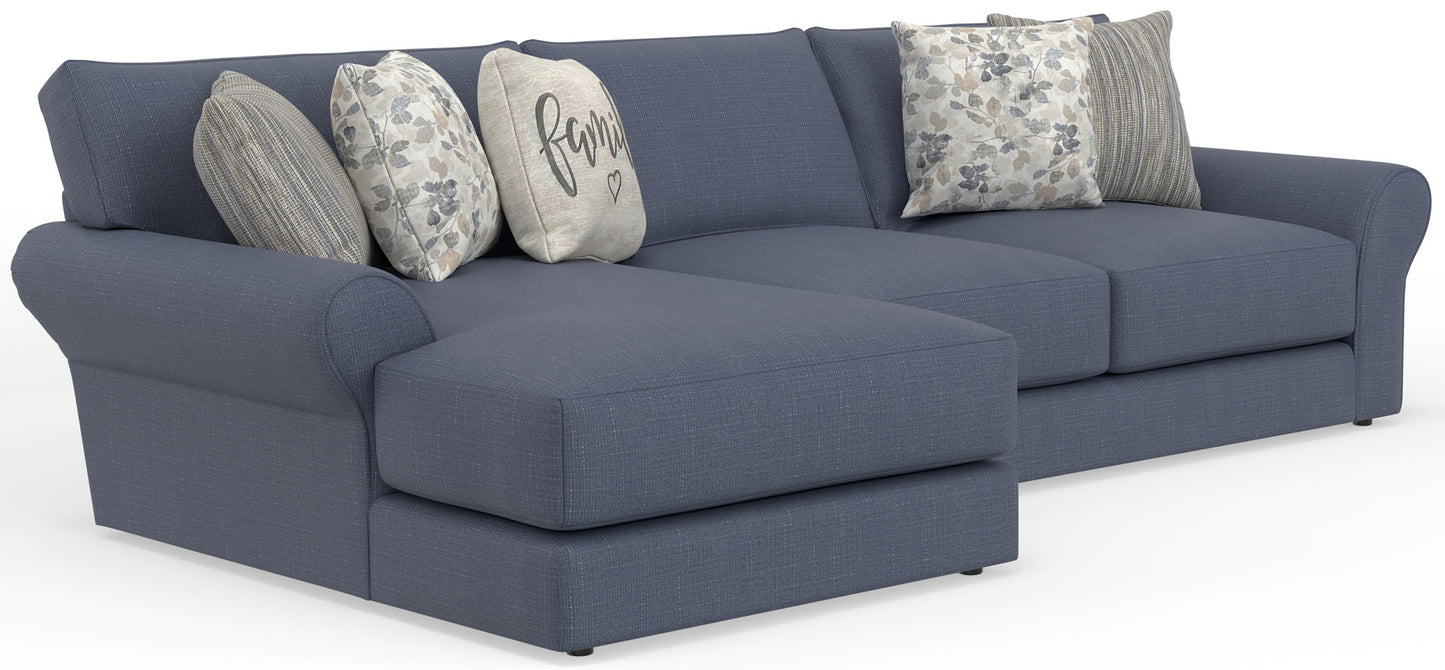 Cape May - Sofa Chaise With Comfort Coil Seating And 5 Accent Pillows Included