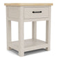 Glenndale - One Drawer Nightstand - Aged White / Wheat