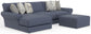 Cape May - Sofa Chaise With Comfort Coil Seating, 41" Cocktail Ottoman And 5 Accent Pillows Included