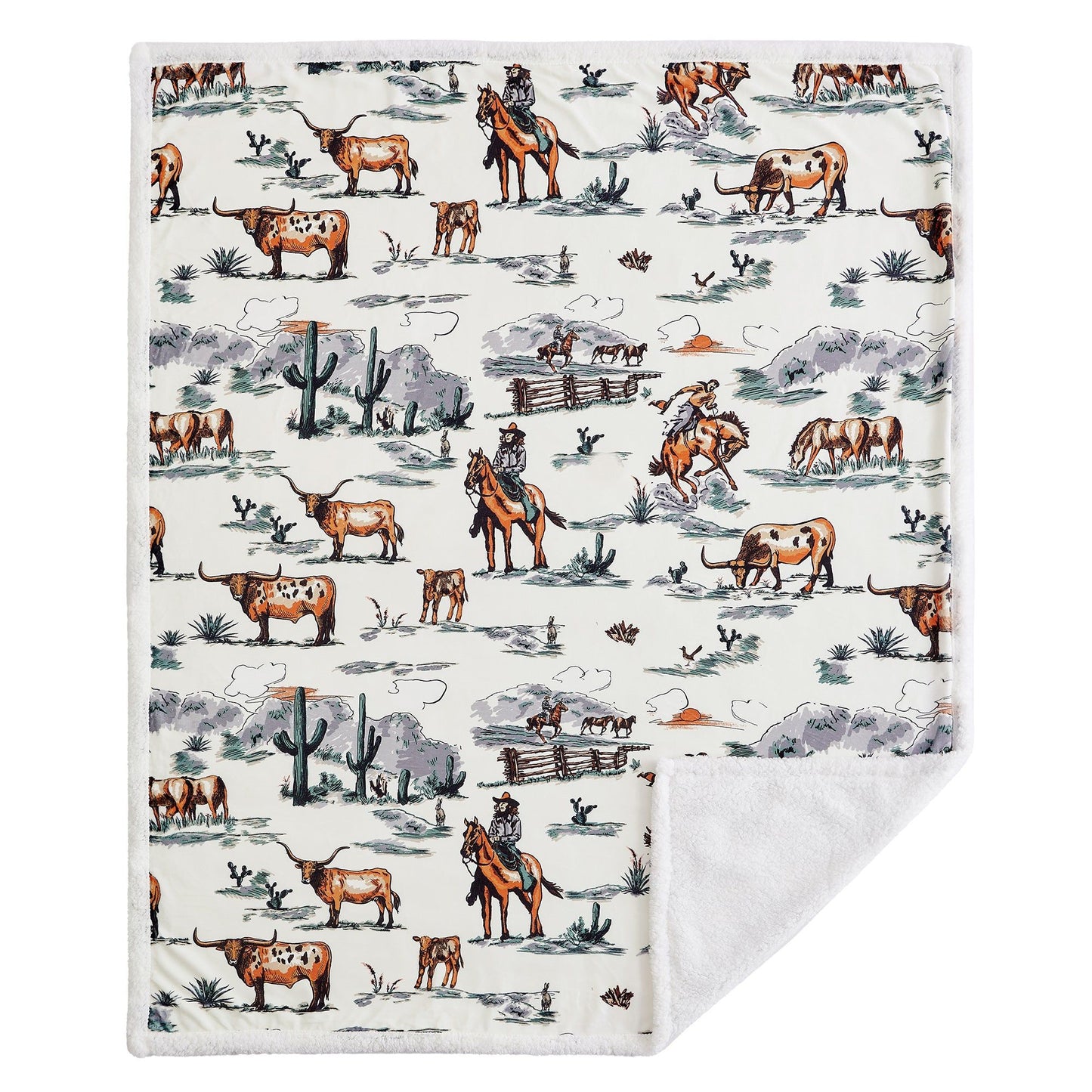 Campfire - Ranch Life Western Toile Campfire Sherpa Throw - Duffle Bag
