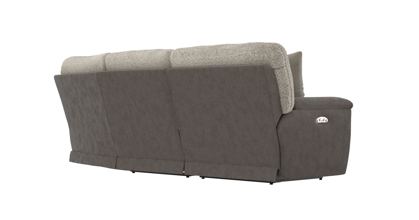Rendezvous - 5 Piece Modular Sectional With 3 Reclining Seats - Umber