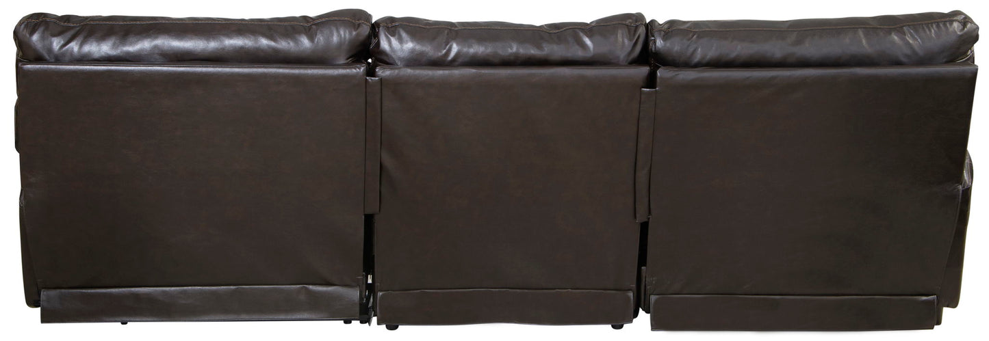 Como - 3 Piece Italian Leather Match Reclining Sectional