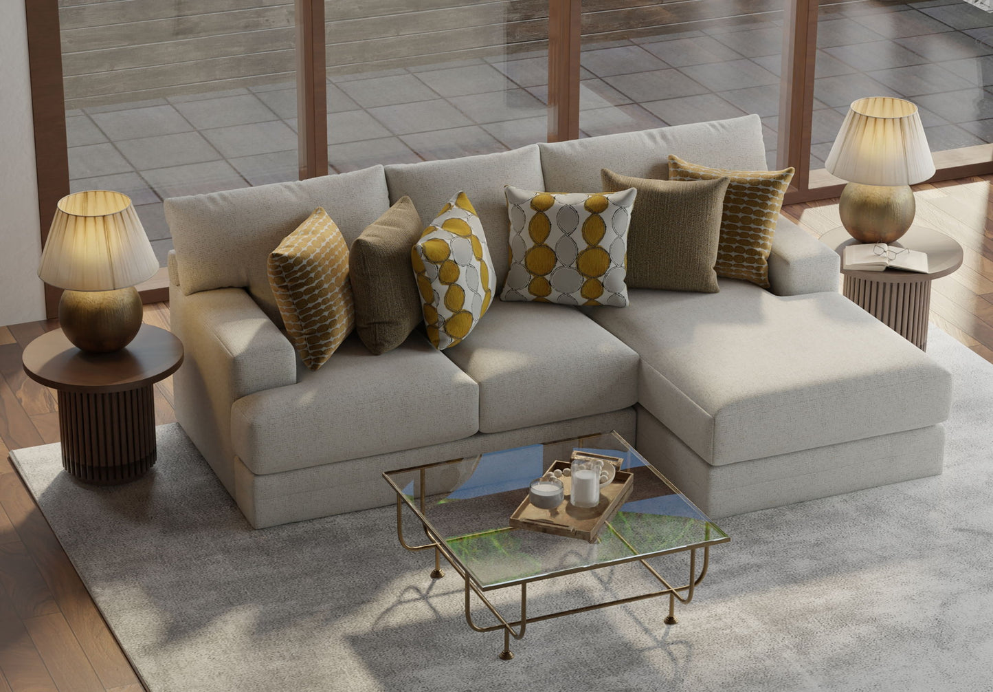 Tori - Sectional With Comfort Coil Seating And Accent Pillows Included