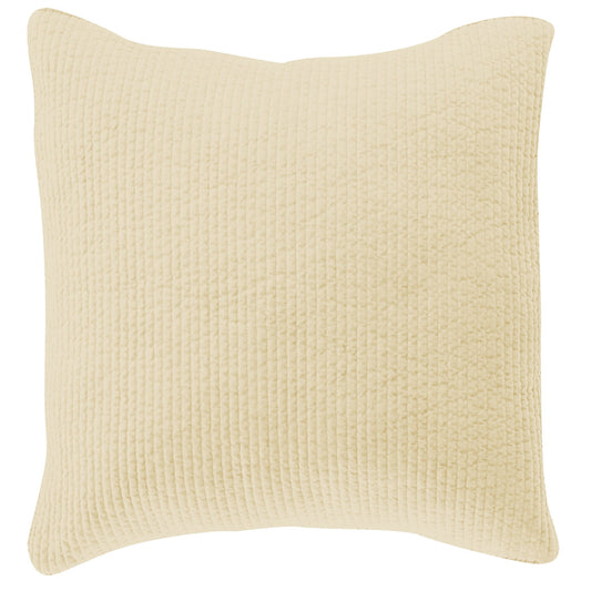 Stonewashed Cotton Velvet - Quilted Euro Sham - Light Tan