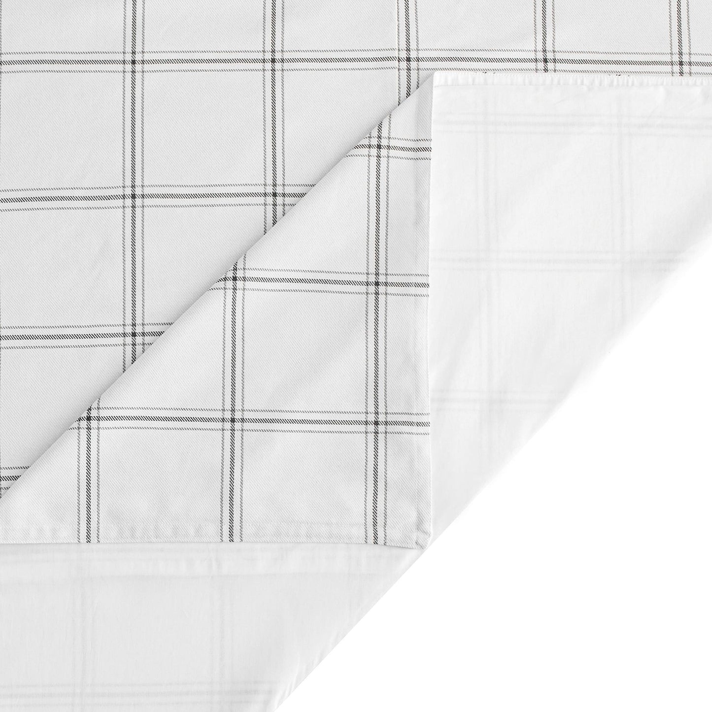 Windowpane - Queen Plaid Duvet Cover Set (Set of 3) - White