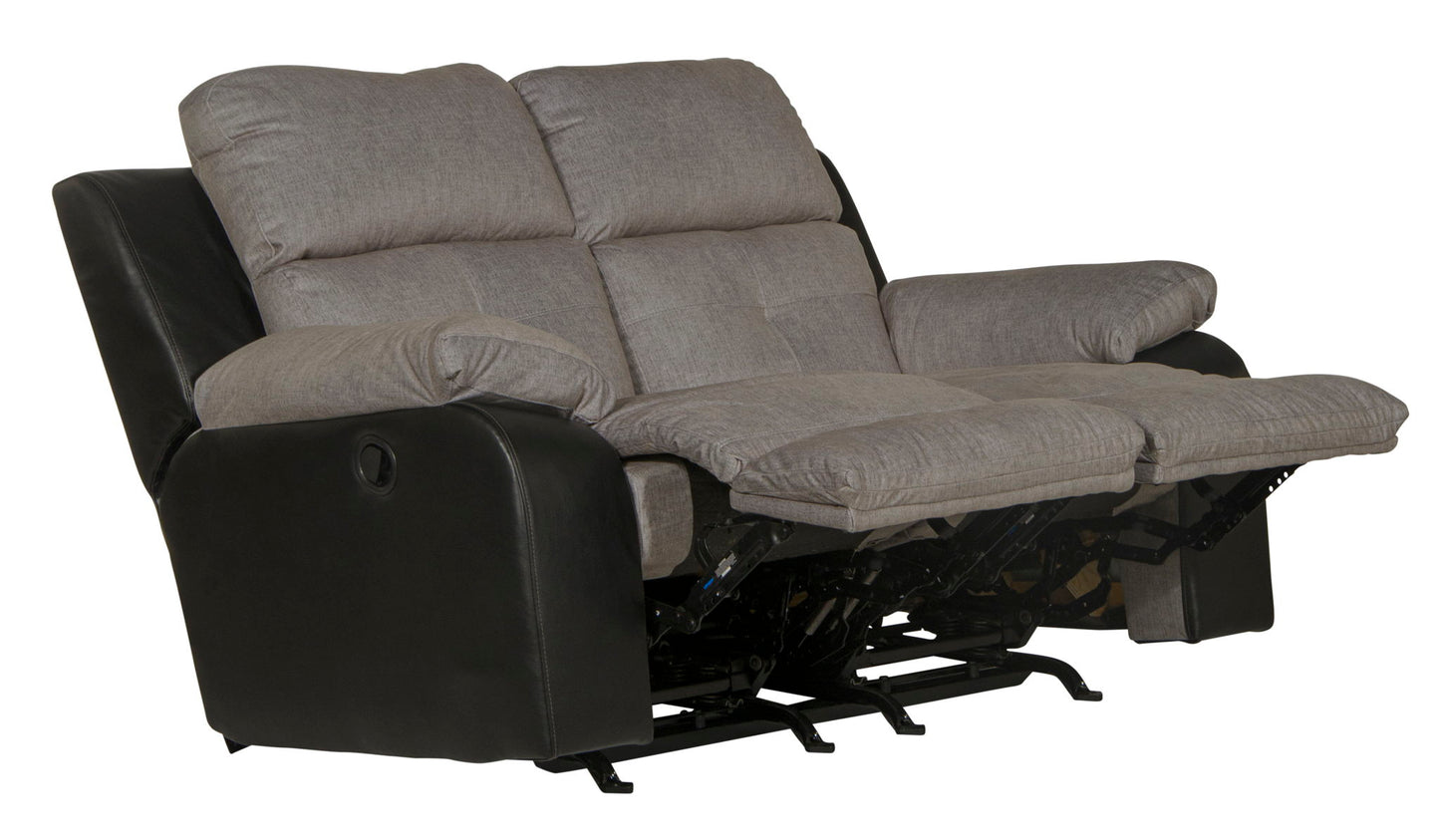 Felix - Rocking Reclining Loveseat - Black / Granite