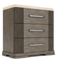Sariel - Stone Top 3 Drawer Nightstand - Dark Brown