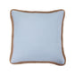 Luna - Washed Linen Jute Trimmed Pillow - Light Blue