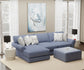 Cape May - Sofa Chaise With Comfort Coil Seating, 41" Cocktail Ottoman And 5 Accent Pillows Included